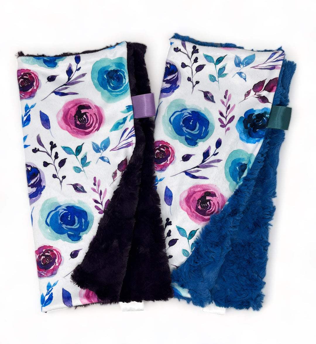 Purple and Blue Floral Lovey Blanket