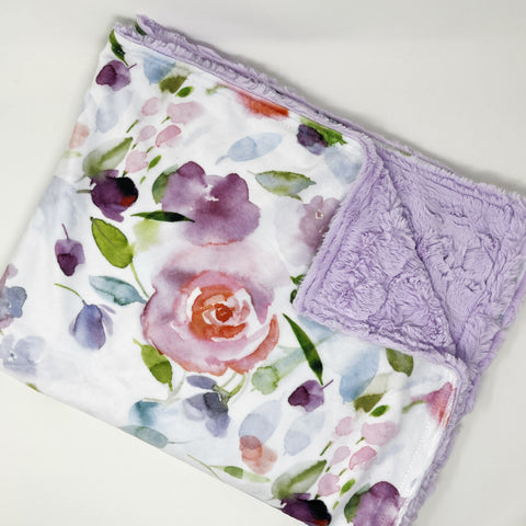 Lilac Floral Luxe Blanket