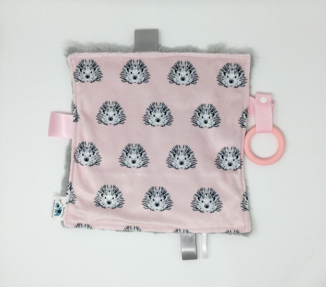 Hedgehog Pink Teething Blanket
