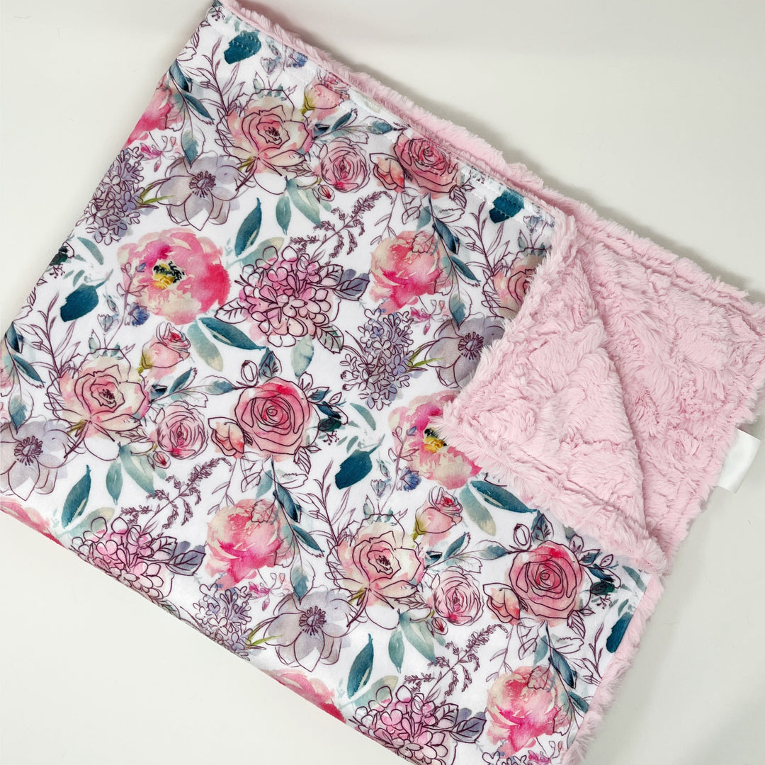Watercolor Floral Luxe Baby Blanket