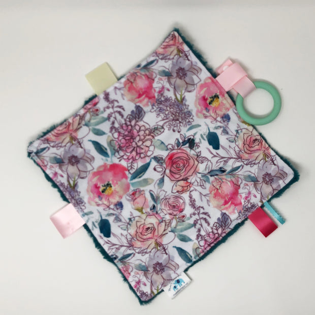 Watercolor Floral Teething Blanket